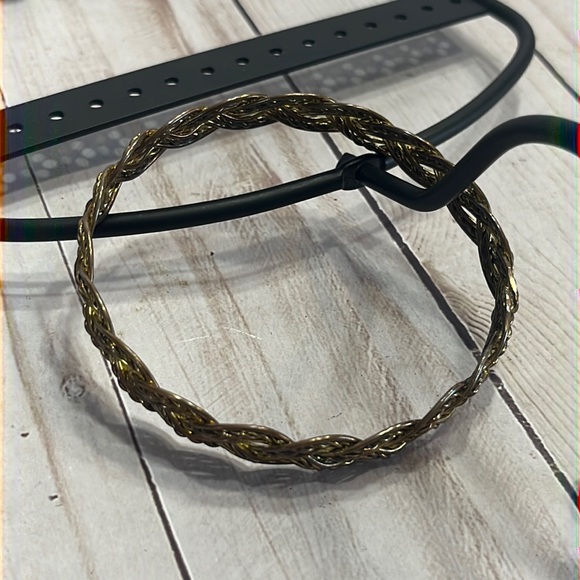 Copper and Gold Toned Braided Bangle Bracelet - Picture 4 of 5